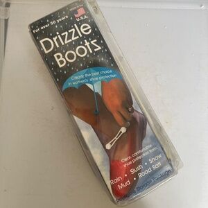 Drizzle Bootz Shoe 7, 7 1/2 Rain Mud Snow Protection Made USA Over Shoes Clear